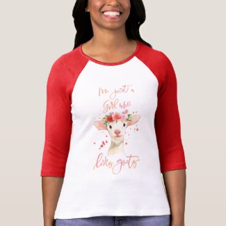 I'm Just A Girl Who Loves Goats Watercolor T-Shirt