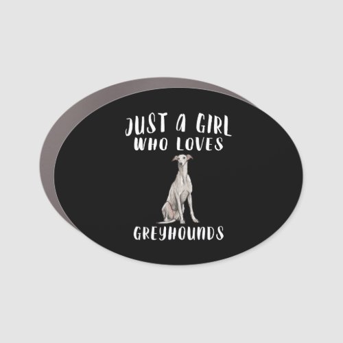 Im Just A Girl Who Loves Greyhounds Dog Lover Gift Car Magnet