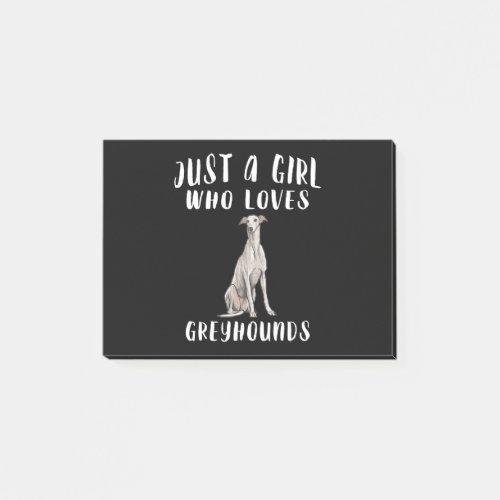 Im Just A Girl Who Loves Greyhounds Dog Lover Gift Post_it Notes