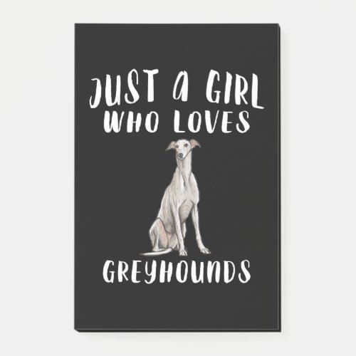 Im Just A Girl Who Loves Greyhounds Dog Lover Gift Post_it Notes