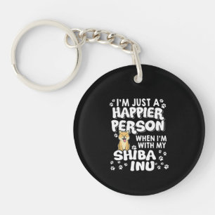 Im just a happier person when im with my shiba inu keychain