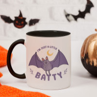 I'm Just A Little Batty Funny Halloween Bat Pun