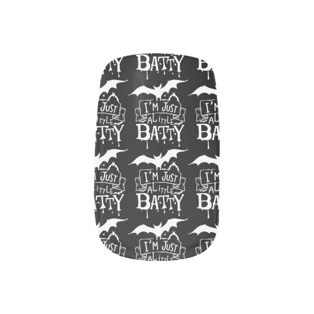 im just a little batty halloween minx nail art (Left Thumb)