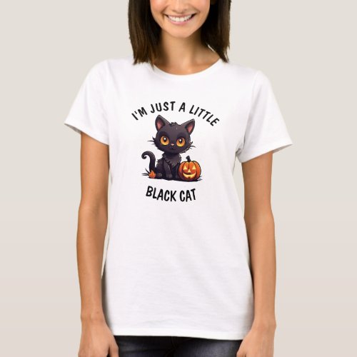 Im Just A Little Black Cay Funny Halloween Pun T_Shirt