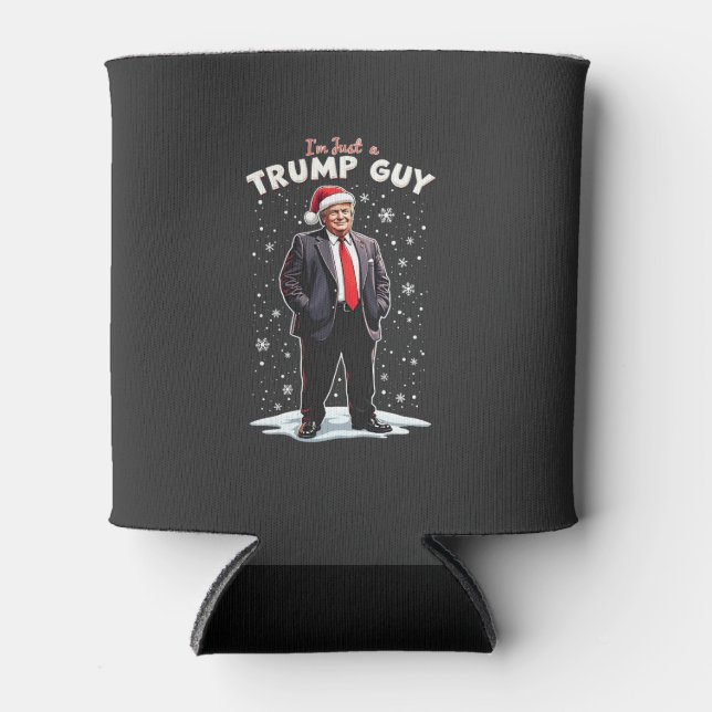 I'm Just a Trump Guy Chill Guy Christmas Santa  Can Cooler (Front)