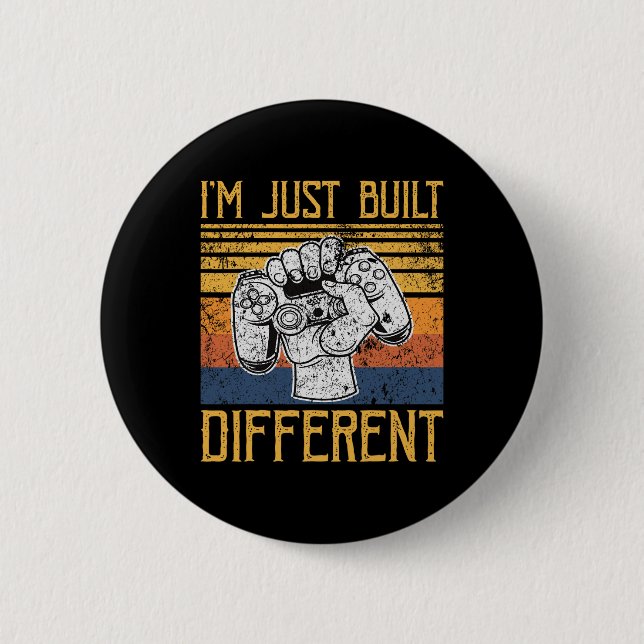 I'm Just Built Different Controller Video Game  Button (Front)