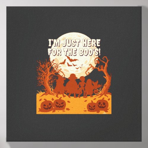 Im Just Here Boos Halloween Kids Silhouette Moon P Canvas Photo Tile