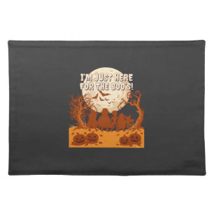 Im Just Here Boos Halloween Kids Silhouette Moon P Cloth Placemat
