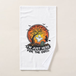 Im Just Here Boss Halloween Ghost Witch Pumpkins_1 Hand Towel