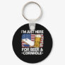 Im Just Here For Beer Cornhole American Flag Corn  Keychain