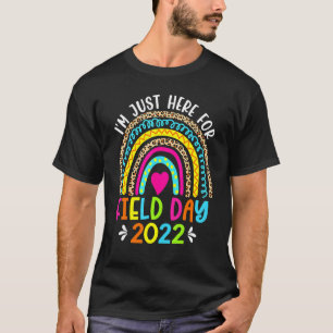 I'm Just Here For Field Day 2022 Leopard Rainbow T T-Shirt