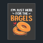 I'm Just Here for the Bagels Jewish Food  Invitation Postcard<br><div class="desc">bagel lover humor,  Jewish food joke,  funny Hanukkah 2025,  breakfast joke,  Jewish culture shirt,  lox and bagels joke,  pastrami pun,  foodie Hanukkah gift,  holiday bagel humor,  Hanukkah 2025</div>