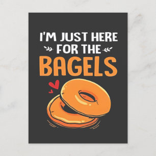 I'm Just Here for the Bagels Jewish Food Invitation Postcard