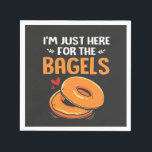 I'm Just Here for the Bagels Jewish Food  Napkins<br><div class="desc">bagel lover humor,  Jewish food joke,  funny Hanukkah 2025,  breakfast joke,  Jewish culture shirt,  lox and bagels joke,  pastrami pun,  foodie Hanukkah gift,  holiday bagel humor,  Hanukkah 2025</div>