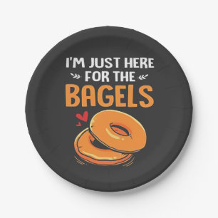 I'm Just Here for the Bagels Jewish Food  Paper Plates