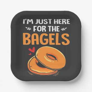 I'm Just Here for the Bagels Jewish Food  Paper Plates