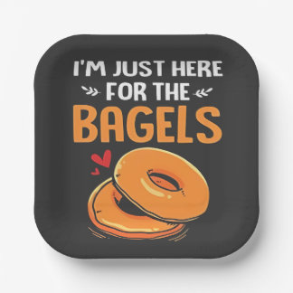 I'm Just Here for the Bagels Jewish Food Paper Plates