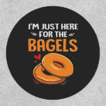 I'm Just Here for the Bagels Jewish Food  Patch<br><div class="desc">bagel lover humor,  Jewish food joke,  funny Hanukkah 2025,  breakfast joke,  Jewish culture shirt,  lox and bagels joke,  pastrami pun,  foodie Hanukkah gift,  holiday bagel humor,  Hanukkah 2025</div>