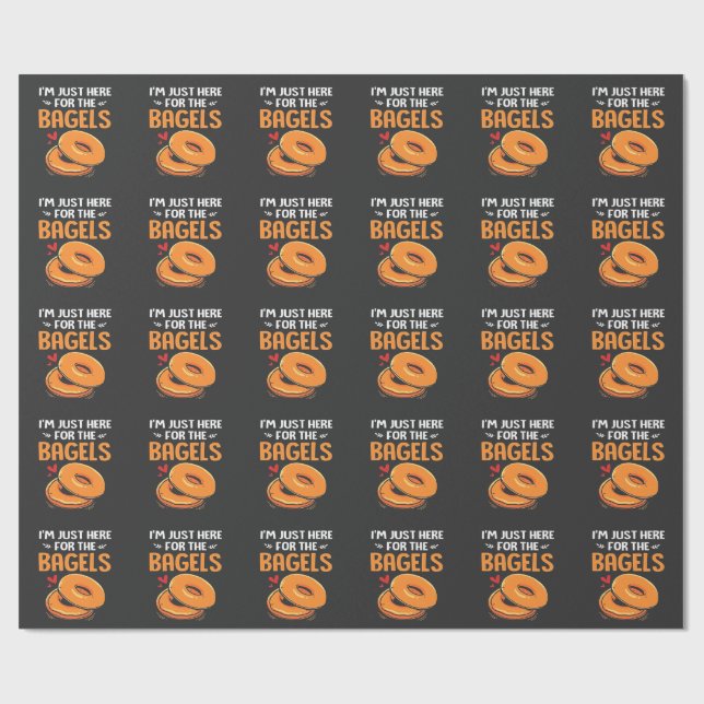 I'm Just Here for the Bagels Jewish Food  Wrapping Paper (Flat)