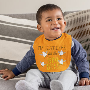 I'm Just Here for the Boo Bees Funny Halloween Baby Bib