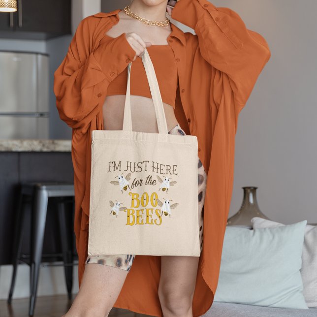 I'm Just Here for the Boo Bees Funny Halloween Tote Bag (Creator Uploaded)