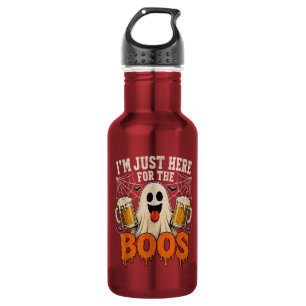 I'm Just Here for the Boos Funny Ghost Halloween Stainless Steel Water Bottle