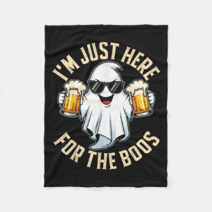 Im Just Here For The Boos Funny Halloween Ghost Me Fleece Blanket