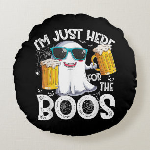 I'm Just Here for The Boos Funny Halloween Round Pillow