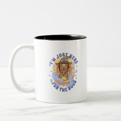 IM JUST HERE FOR THE BOOS HALLOWEEN GOAT WIZARD Two_Tone COFFEE MUG