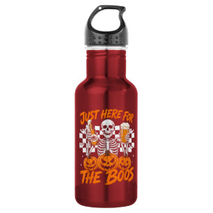 I'm Just Here for The Boos Halloween Skeleton Stainless Steel Water Bottle