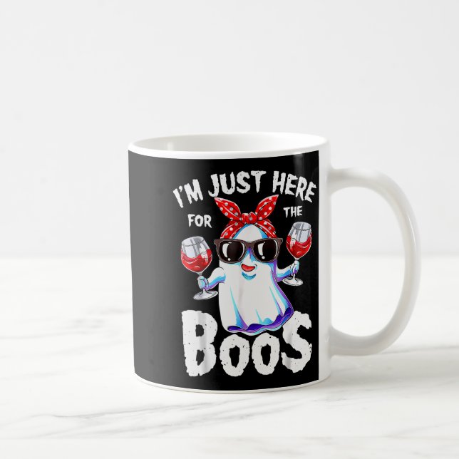 I'm Just Here For The Boos Halloween Women Ghost C Coffee Mug (Right)