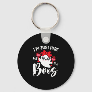 I'm Just Here For The Boos Halloween Women Ghost C Keychain