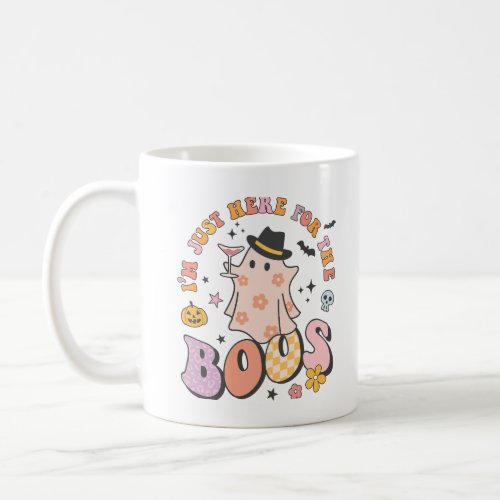 Im just here for the Boos Retro Groovy Halloween Coffee Mug