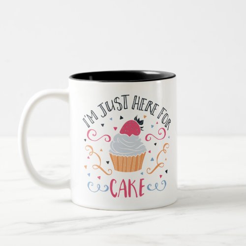 Im Just Here for the cake Two_Tone Coffee Mug