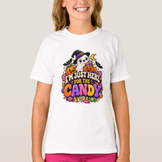 I'm Just Here For The Candy Cute Halloween Ghost T-Shirt
