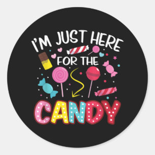 I'm Just Here For The Candy Funny Halloween Food Classic Round Sticker