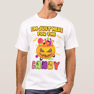 Im Just Here For The Candy Halloween Food Kids T-Shirt