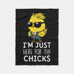 Im Just Here For The Chicks Cute Easter Boys Kids Fleece Blanket