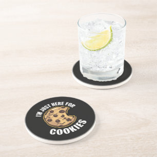 I'm Just Here For The Cookies Funny Christmas Coaster