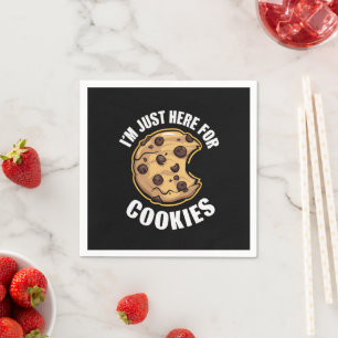 I'm Just Here For The Cookies Funny Christmas Napkins