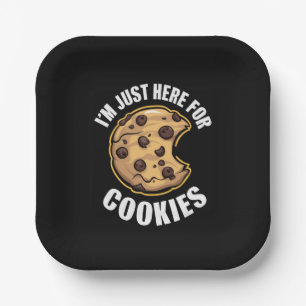 I'm Just Here For The Cookies Funny Christmas Paper Plates