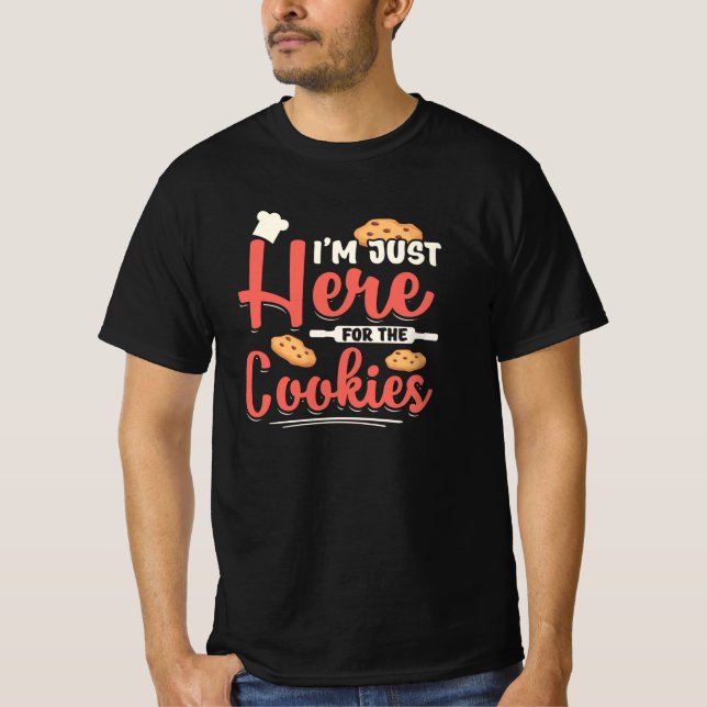 I'm Just Here For The Cookies | Xmas Funny Gift T-Shirt (Front)
