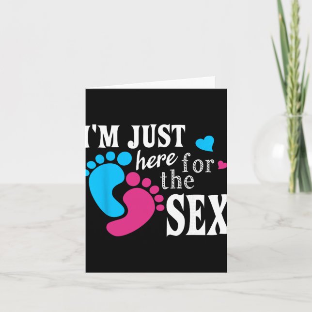 Im Just Here For The Funny Gender Reveal Party  Card (Front)