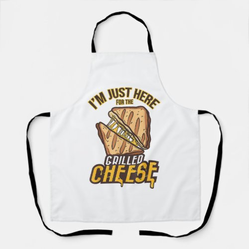 Im Just Here For The Grilled Cheese Funny Food Lo Apron