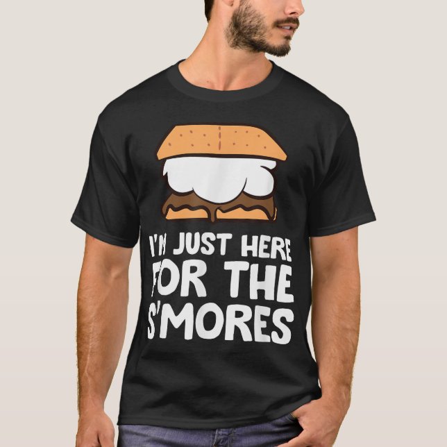  I'M Just Here For The Smores Campfire S'Mores T-Shirt (Front)