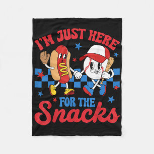 Im Just Here For The Snack Baseball Sister Toddler Fleece Blanket