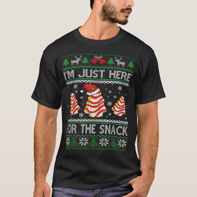 I'm Just Here For The Snack Christmas Cakes Debbie T-Shirt (Front)