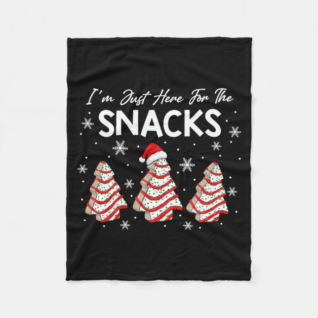 I'm Just Here For The Snacks Christmas Cakes Debbi Fleece Blanket (Front)