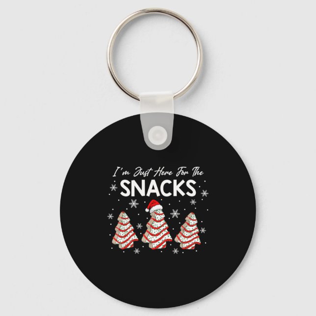 I'm Just Here For The Snacks Christmas Cakes Debbi Keychain (Front)