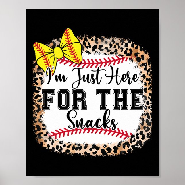 I'm Just Here For The Snacks Cute Softll Bow Youth Poster (Front)
